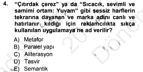 İkna Edici İletişim 2014-2015 Dönem Sonu Sınavı - 4. soru