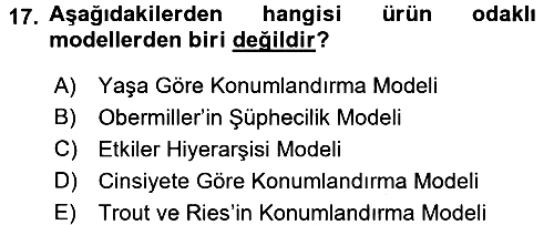 İkna Edici İletişim 2016-2017 Dönem Sonu Sınavı - 17. soru