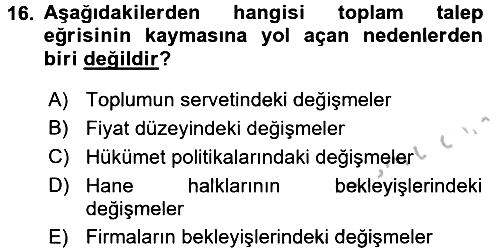 İktisada Giriş 2016-2017 3 Ders Sınavı - 16. soru