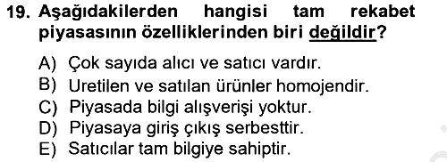 İktisada Giriş 2012-2013 Ara Sınav - 19. soru