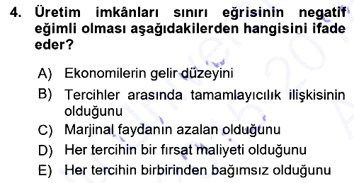 İktisada Giriş 2015-2016 Ara Sınav - 4. soru