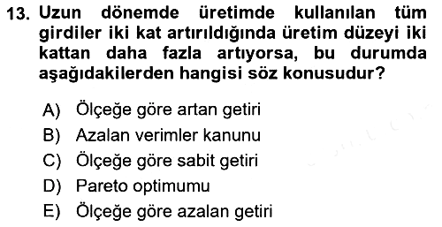 İktisada Giriş 2018-2019 Ara Sınav - 13. soru