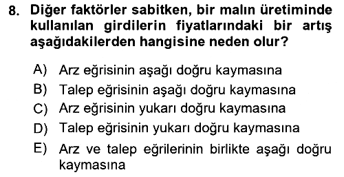 İktisada Giriş 2024-2025 Ara Sınav - 8. soru