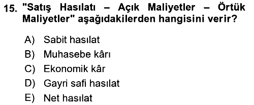 İktisada Giriş 2025-2026 Ara Sınav - 15. soru