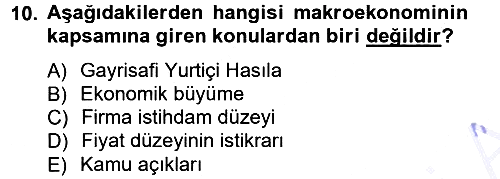 İktisada Giriş 2012-2013 Dönem Sonu Sınavı - 10. soru