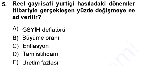 İktisada Giriş 2013-2014 Dönem Sonu Sınavı - 5. soru
