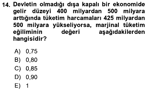 İktisada Giriş 2022-2023 Dönem Sonu Sınavı - 14. soru