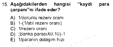 İktisada Giriş 2012-2013 Tek Ders Sınavı - 15. soru