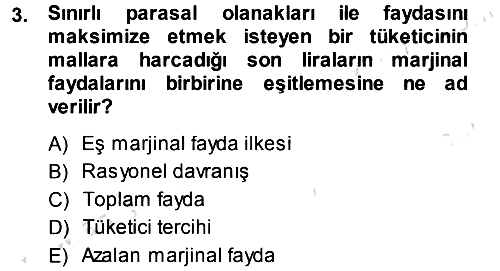 İktisada Giriş 2013-2014 Tek Ders Sınavı - 3. soru