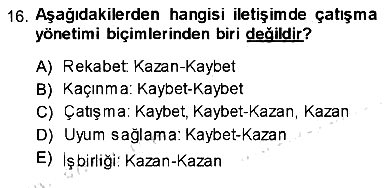 İletişim Bilgisi 2013-2014 Ara Sınav - 16. soru