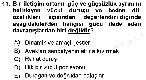 İletişim Bilgisi 2016-2017 Ara Sınav - 11. soru