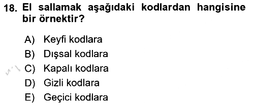 İletişim Bilgisi 2019-2020 Ara Sınav - 18. soru