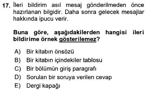 İletişim Bilgisi 2021-2022 Ara Sınav - 17. soru