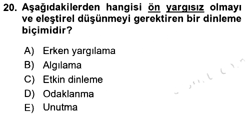 İletişim Bilgisi 2021-2022 Ara Sınav - 20. soru