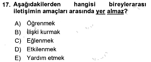 İletişim Bilgisi 2025-2026 Ara Sınav - 17. soru