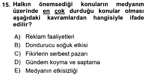İletişim Bilgisi 2020-2021 Yaz Okulu Sınavı - 15. soru