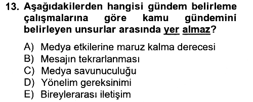 İletişim Kuramları 2012-2013 Ara Sınav - 13. soru