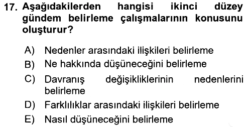 İletişim Kuramları 2015-2016 Ara Sınav - 17. soru