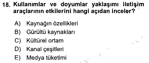 İletişim Kuramları 2023-2024 Ara Sınav - 18. soru