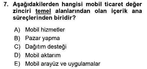 İnternet Ve Mobil Pazarlama 2021-2022 Yaz Okulu Sınavı - 7. soru