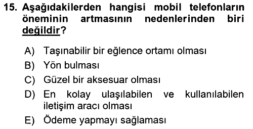 İnternet Ve Mobil Pazarlama 2024-2025 Yaz Okulu Sınavı - 15. soru