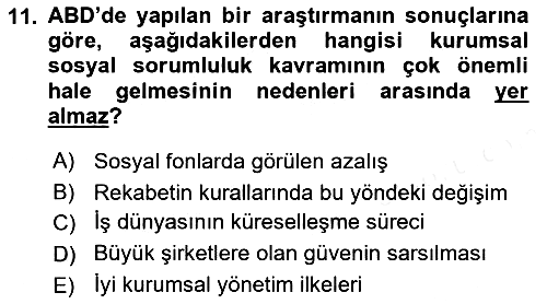 İtibar Yönetimi 2018-2019 Dönem Sonu Sınavı - 11. soru