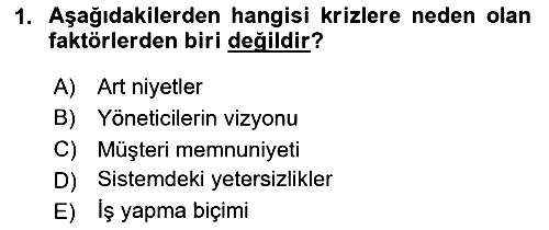 İtibar Yönetimi 2025-2026 Ara Sınav - 1. soru