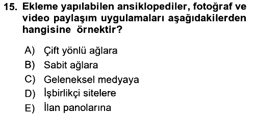Kriz İletişimi Ve Yönetimi 2017-2018 3 Ders Sınavı - 15. soru