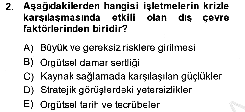 Kriz İletişimi Ve Yönetimi 2013-2014 Ara Sınav - 2. soru