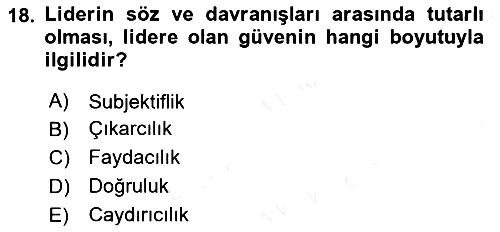 Kriz İletişimi Ve Yönetimi 2018-2019 Ara Sınav - 18. soru