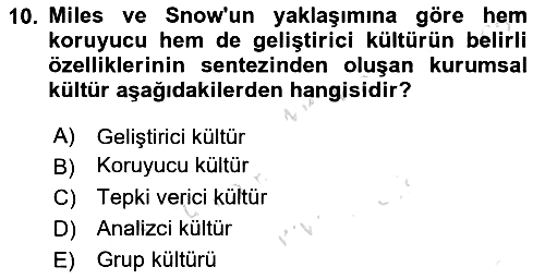 Kurum Kültürü 2025-2026 Ara Sınav - 10. soru