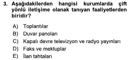 Kurumiçi Halkla İlişkiler 2024-2025 Ara Sınav - 3. soru