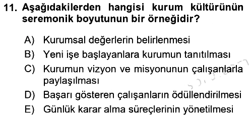 Kurumiçi Halkla İlişkiler 2025-2026 Ara Sınav - 11. soru