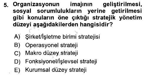 Kurumsal İletişim 2018-2019 3 Ders Sınavı - 5. soru