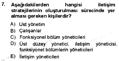 Kurumsal İletişim 2013-2014 Ara Sınav - 7. soru