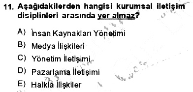 Kurumsal İletişim 2013-2014 Ara Sınav - 11. soru