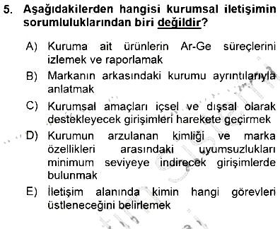 Kurumsal İletişim 2015-2016 Ara Sınav - 5. soru