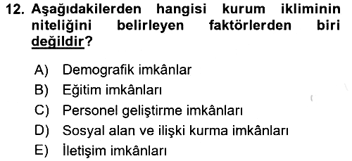 Kurumsal İletişim 2016-2017 Ara Sınav - 12. soru