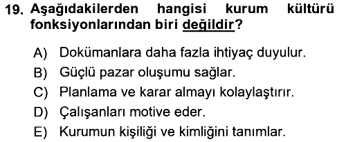 Kurumsal İletişim 2016-2017 Ara Sınav - 19. soru