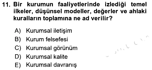 Kurumsal İletişim 2022-2023 Ara Sınav - 11. soru