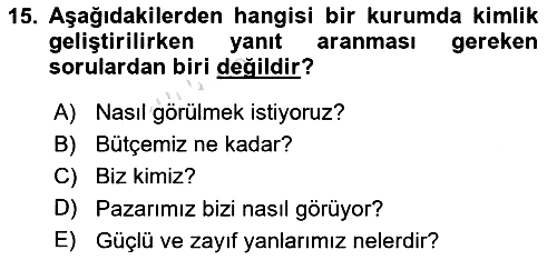 Kurumsal İletişim 2023-2024 Ara Sınav - 15. soru