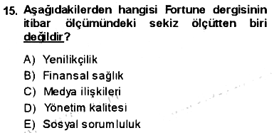 Kurumsal İletişim 2013-2014 Dönem Sonu Sınavı - 15. soru