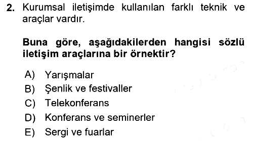 Kurumsal İletişim 2018-2019 Dönem Sonu Sınavı - 2. soru
