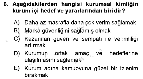 Kurumsal İletişim 2021-2022 Dönem Sonu Sınavı - 6. soru