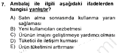 Marka İletişimi Tasarımı ve Uygulamaları 2014-2015 Ara Sınav - 7. soru