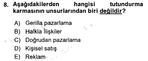 Marka İletişimi Tasarımı ve Uygulamaları 2024-2025 Ara Sınav - 8. soru