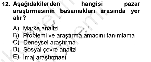 Marka ve Yönetimi 2012-2013 Ara Sınav - 12. soru