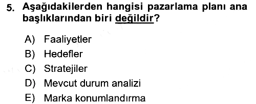 Marka ve Yönetimi 2015-2016 Ara Sınav - 5. soru