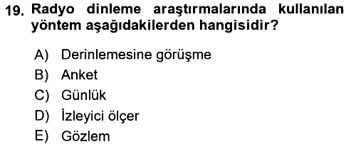 Medya Planlama 2016-2017 Ara Sınav - 19. soru