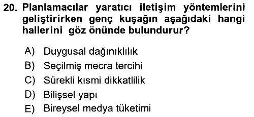 Medya Planlama 2021-2022 Ara Sınav - 20. soru